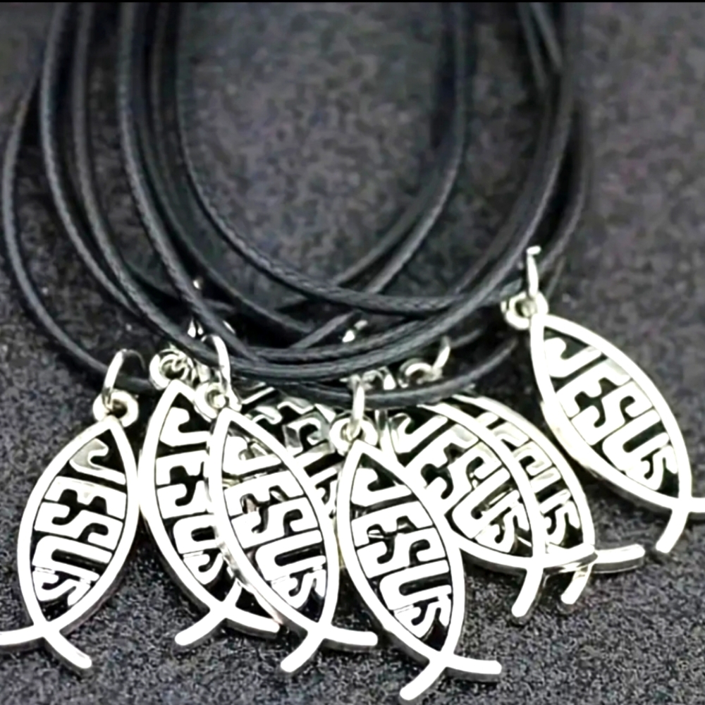 2 Christian Jesus Fish necklaces